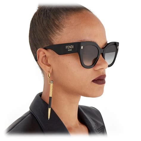 ochhiali fendi cat-eye semi montatura|Fendi Roma FE40125I Cat Eye Sunglasses .